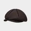 Boina Octagonal Retro para Mujer Primavera Verano Circunferencia de Cabeza Grande Hace que la Cara se Vea Más Pequeña Gorra de Pintor Artística Versátil Gorra de Boina de Moda