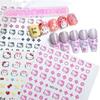 Nuevos Populares Gatito Rosa Oso Pegatinas para Uñas Mariposa Dibujos Animados Gato Acuarela Difuminada 5D Pegatinas Adhesivas para Uñas Manicura