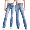Ventas Directas de Fábrica Transfronterizas Europeas y Americanas 2026 Nuevo Estilo Jeans con Bordado en Bolsillo Trasero Jeans Ajustados Elásticos de Doble Botón para Mujer