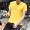Precio al por mayor Cuello en V Cuello redondo Camiseta de manga corta para hombre Ropa holgada de verano de secado rápido Gordo talla grande Gordo Camiseta gorda