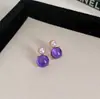 Pendientes Vintage, Pendientes de Flor con Diamantes de Colores y Aguja de Plata, Fabricante de Pendientes de Lujo Ligero Estilo Francés