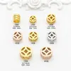 Cor Dourada 18K Conserva Cor Espaçadores de Moeda de Cobre Vazados Agfurados Grandes Contas Soltas Feito à Mão DIY Pulseira Colar Miçangas Acessórios