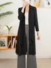 Abrigo trench plisado para mujer 2024 primavera nueva moda diseño elegante cuello bufanda cárdigan largo medio ropa exterior