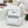 Mochila de Hombro Doble Estilo Simple para Niñas y Adolescentes, Estilo Coreano, Color Sólido, Gran Capacidad, Mochila Casual, Mochila de Hombro Doble para Estudiantes de Secundaria y Preparatoria