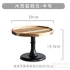Mesa de Sobremesa de Madeira de Acácia Ornamentos Prateleira de Exibição Mesa de Refeição Fria Pausa para o Chá Pratos e Utensílios de Mesa Bandeja Alta para Bolo