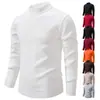 Comercio Exterior Nuevo Suéter para Hombre Otoño e Invierno con forro polar Cuello Medio Alto Suéter Tejido Mediana Edad y Joven Jersey Camiseta Base Suéter