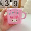 Taza de Agua Infantil de Dibujos Animados Japoneses Taza Pequeña Macarrón Taza de Leche Taza para Beber para Bebé con Tapa Asa Taza
