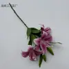 Flor Artificial 3D Lírio de Três Cabeças Filme de Impressão Flor Falsa Decoração de Casamento Buquê Enfeites para Sala de Estar de Casa Adereços para Fotos