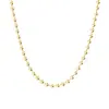 Collar DIY de Latón Dorado Arena Electrochapado, Popular en Tiktok para Mujeres, Cadena Lisa Estilo Coreano y Japonés, Cadena de Cuentas Redondas Unisex, Electrochapado en Oro Real de 24K
