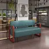 Sofá barbería silla de espera salón ocio tira larga retro madera maciza silla de descanso peluquería belleza uñas silla de espera