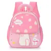Mochila preescolar elegante y ligera para niños, con lindos estampados de setas y conejos de dibujos animados