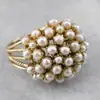 Anillo Cao Shi Vintage Estilo Chanel de Perlas Artificiales para Mujer, Joyería Ramo Estrellado, Popular en Transmisiones en Vivo de Xiaohongshu
