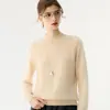 Nuevo Suéter de Cachemira para Mujer Otoño/Invierno 2026, Suéter de Punto Holgado Versátil con Cuello Alto y Mangas Raglán Engrosado