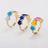 Anillo de Dedo Índice Abierto de Acero Inoxidable Nuevo Tohm Transfronterizo No Descolorante Color Esmalte Simple Anillo de Goteo de Aceite Al por Mayor