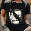 Transfronterizo Aliexpress Amazon Transfronterizo Europeo y Americano Fcawf Estampado de Águila Moda Holgada Casual Manga Corta Cuello Redondo Camiseta