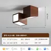 Luminária de Corredor Estilo Francês Meados do Século, Luminária de Teto Retro Cor de Noz com Espectro Completo para Proteção dos Olhos, Luminária de Entrada de Varanda
