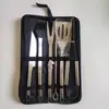 Kit de Churrasqueira de Aço Inoxidável Conjunto de Nove Peças Ferramenta de Combinação Portátil Camping Churrasqueira Churrasqueira ao Ar Livre