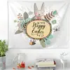 Cartoon Coelho Nórdico Pano de Pendurar Decoração de Parede Manta Tapeçaria Tecido de Fundo para Quarto Toalha de Mesa Cortina de Pendurar Divisória Pano de Pendurar Atacado