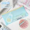Bolsa de Armazenamento de Malha Simples Dopamine com Recortes Casual Portátil Bolsa de Cosméticos Pincel Papelaria Troco Bolsa de Papelaria para Estudantes