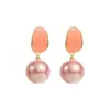 E14422 Brincos de Pérola Estilosos e Únicos Estilo Socialite, Novos Brincos da Moda e Elegantes Inspirados em Influenciadores para Mulheres