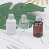 Botella de tapa de aluminio blanca 50 ml, botella de tapa de rosca de aluminio negra, botella dispensadora de detergente líquido, botella de aceite esencial, botella de medicina líquida, botella de champú