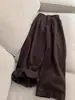 Pantalones rectos de pierna ancha, súper elegantes, estilo retro americano, color café, para mujer, de cintura alta, adelgazantes, cubren las caderas, adecuados para cuerpos tipo pera, pantalones casuales versátiles