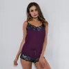 Fornecedor de fábrica conjunto de pijama sexy com fenda alça de renda sexy novo conjunto de duas peças fabricante