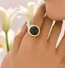 Set de 5 Piezas de Elegantes Collares/Pulseras/Aretes/Anillos de Empalme Geométricos Redondos para Mujer, Exquisito Set de Joyería