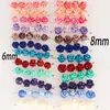 6mm Rosa En relieve 8mm Multicolor Rosa Concha Sintética Rosa Flor Pequeña Agujero Pasante Cuentas Sueltas Accesorios para Joyería Antigua DIY