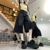Shorts Jeans Cropped de Cintura Alta e Perna Larga para Mulheres, Verão 2026, Tamanho Plus, Caimento Solto, Fluido, Emagrecedor, Calça de Cintura Média de Perna Reta, Tendência