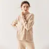 Suéter de Cachemir para Mujer Baicai Rong Otoño/Invierno 2026, Cuello Alto Medio, Tejido Trenzado Cruzado, Jersey Holgado