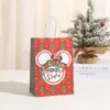 Bolsa de compras con estampado de dibujos animados navideños, bolsa de mano con patrón estampado, bolsa de regalo, bolsa de embalaje para coche al por mayor