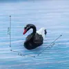 Adornos de paisaje en miniatura, decoraciones DIY para suculentas, 2 pares de figurillas de animales de cisne blanco y negro, bonsáis creativos, pequeños adornos de plástico