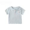 Camiseta de Verano de Manga Corta para Niña 2026 Nuevo Estilo Moda Versátil Camiseta Básica Ropa de Verano Top Casual Estilo Coreano para Niña Pequeña