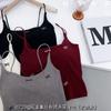 Estilo Coreano Otoño e Invierno Nuevo Estilo Camisola Cálida Gruesa Cepillada Bordada con Lazo para Mujer Top Interior con Almohadilla en el Pecho