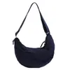 Bolsa Transversal Grande Estilo Japonês Cor Sólida Nylon para Mulheres Casual Estudante Universitário Bolsa de Ombro para Ir ao Trabalho Simples Bolsa Bolinho