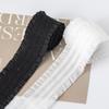 Directo de fábrica 3.5/3.8CM hoja plisada bilateral elástico hongo elástico blanco y negro en stock cinta para ropa y juguetes