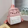 Mochila de Gatito Súper Linda Adorable Japonesa Dibujos Animados para Niños Mori-kei Alta Apariencia Ligera Casual Estudiante Bolsa Escolar