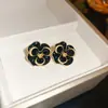 Aretes Geométricos Negros con Goteo de Aceite de Aguja de Plata Pendientes Franceses de Lujo Ligero de Alta Gama Pendientes de Diseño Retro Joyería al por Mayor para Mujeres