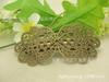 Exquisita horquilla de flor vintage soldada a mano, bronce corte, repujada, clip de resorte, clip automático