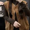 Chaleco Casual Estilo Coreano de Ante Sintético para Mujer de Primavera y Otoño, Nuevo Chaleco Holgado sin Mangas de Moda Vintage de Otoño para Mujer
