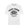 Saint vintage Estilo Americano High Street Holgada Vtg Camiseta de Manga Corta para Hombre Camiseta Estampada Alfabeto Figura Camiseta Urbana