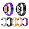 Para Samsung Galaxy Watch 7/6/5/4 Correa de Acero Inoxidable de Tres Bolas Reloj FE Correa de Acero de Tres Bolas