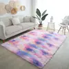 Alfombra de felpa de pelo largo teñida anudada transfronteriza gruesa de seda y lana, alfombrilla para sala de estar, dormitorio, alfombra de mesita de noche, venta al por mayor de fábrica