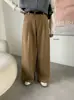 Liquidación, Sin Devoluciones ni Cambios. Pantalones Casuales Rectos Gruesos de Lana Versátiles Estilo Coreano H240130 (con cinturón)
