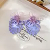 Aretes de Borlas de Flor con Lentejuelas y Cuentas de Arroz Aguja Plateada Estilo Mori Estilo Fresco Estilo Festivo Aretes de Lujo Ligero Aretes de Alta Gama para Mujer