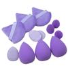 Cross-border Explosions Solid Color Beauty Egg Conjunto de 12 peças Mini Pó para Polegar Pó Flocante Almofada de Ar Maquiagem Ovo de Maquiagem Ovo