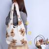 Bolso Peludo de Otoño e Invierno Bolso de Oso Lindo Bandolera de Doble Propósito Gran Capacidad Bolso de Hombro para Estudiante Bolso de Felpa Estilo Perezoso
