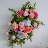 Bolas de Flores Penduradas em Parede Artificial e Arranjos de Flores de Chão Transfronteiriços para Decoração de Locais de Casamento e Banquete, Produtos Acabados de Flores Artificiais de Seda