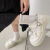 Bow Big Head Mary Jane Pequenos Sapatos de Couro Femininos 2025 Primavera Novos tamanhos grandes Retro All-match Estilo Britânico Mocassins